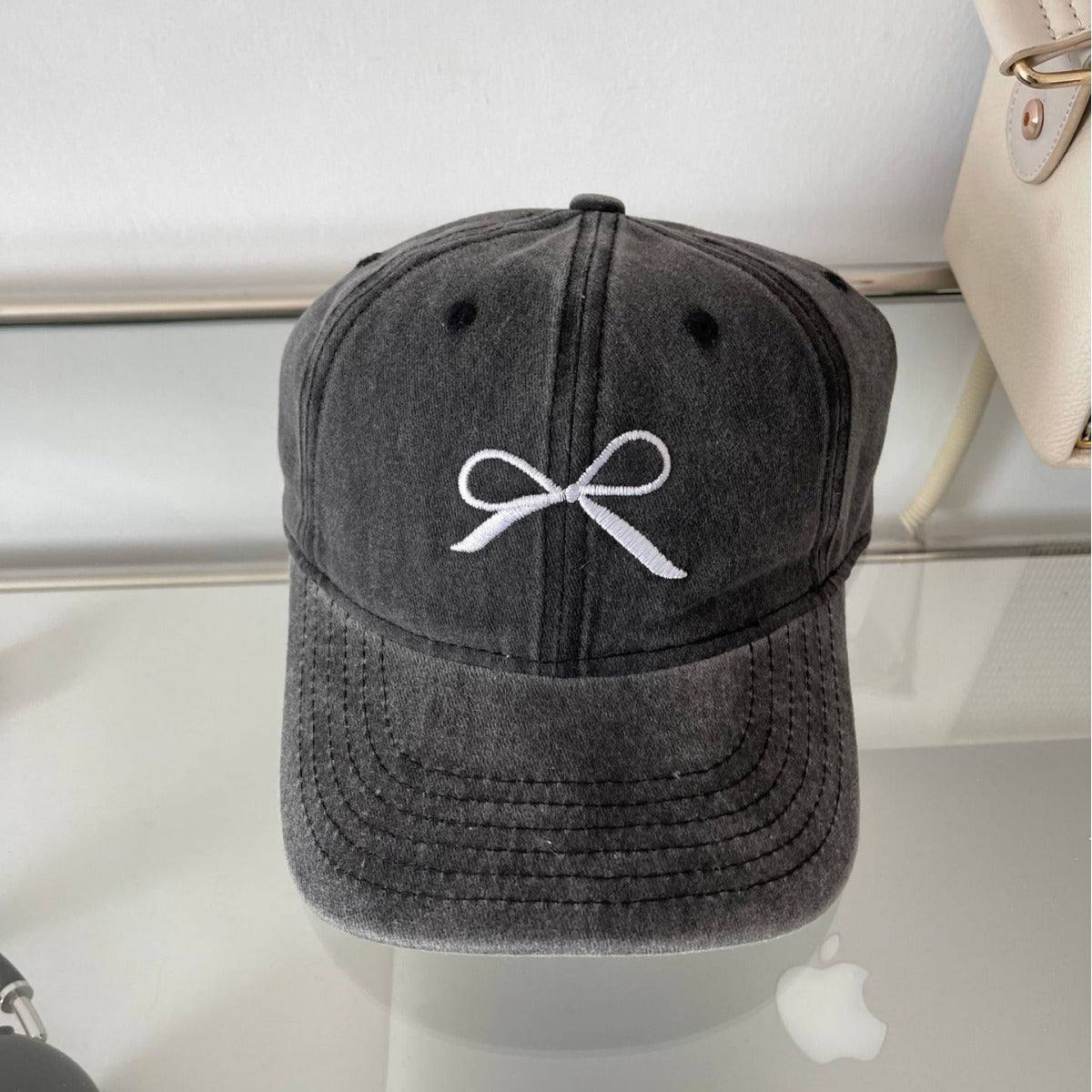 Wholesale Hat Vintage Washed Bow Embroidered Baseball Cap ACC-HT-ShunBei001