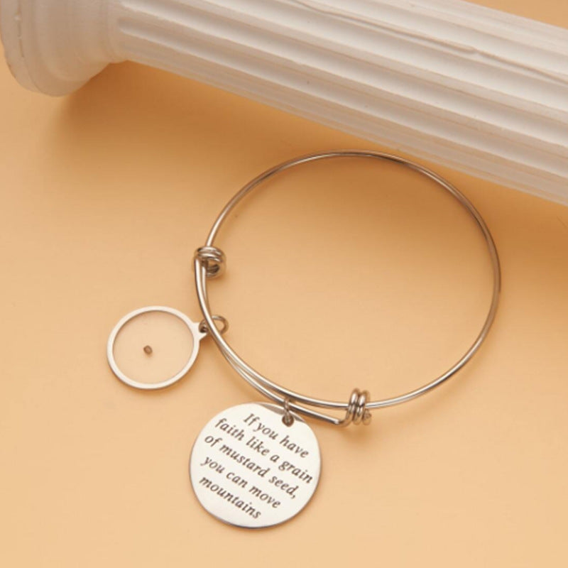 Wholesale stainless steel belief seed adjustable letter bracelet