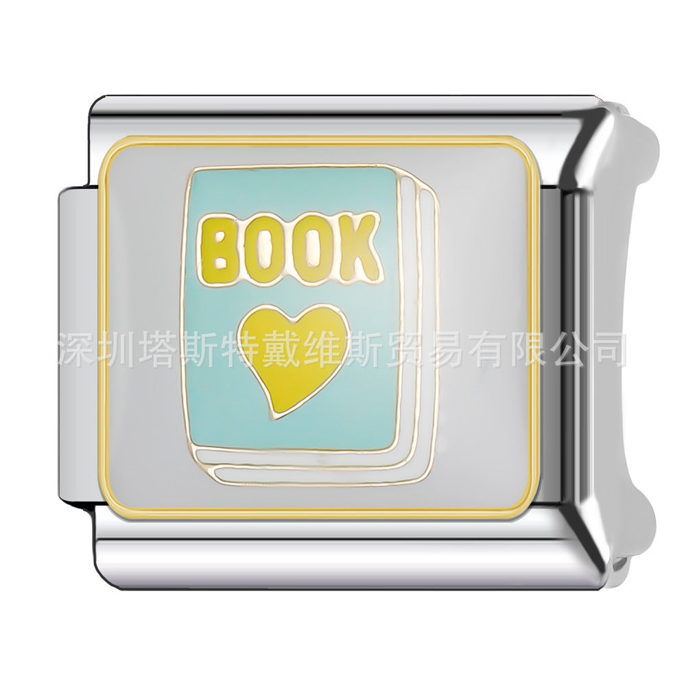 Wholesale  Italian Charm Bracelet 9mm DIY English Word Series Creative Stainless Steel Composable Bracelet