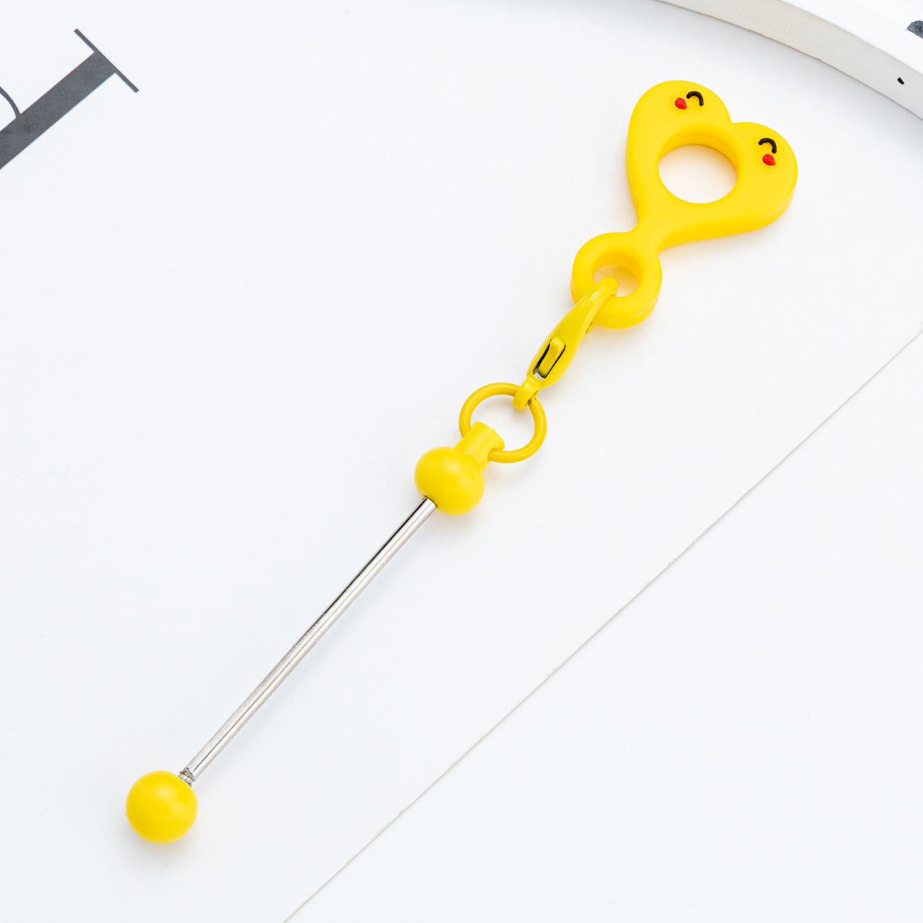 Wholesale v DIY smiley face  straws  Beadable  Keychain