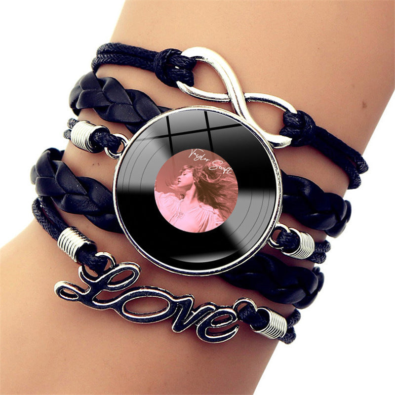 Wholesale Celebrity Style Vinyl Record Leather Bracelet ACC-BT-JiaYun006