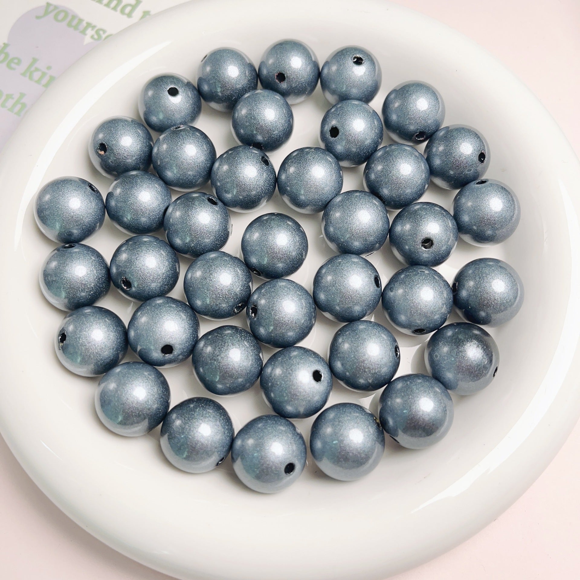 Wholesale of 10pcs 16mm Acrylic Pearl Baked Paint Round Beads ACC-BDS-JFei016