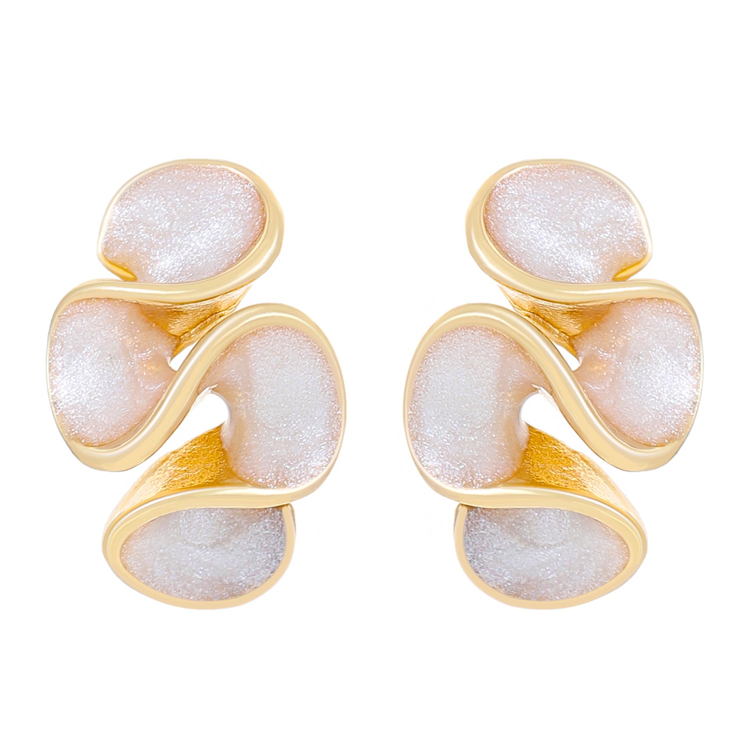 Wholesale Trendy Colorful Drip Oil Irregular Flower Earrings For Women Floral Petal Jewelry Accessory Party Wear