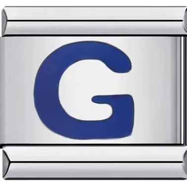 Wholesale 10pcs Italian Charm Bracelet 9mm DIY Splicing Removable Blue English Letters Stainless Steel Composable Bracelet