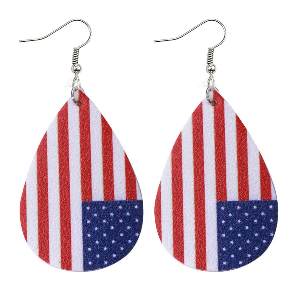 Wholesale National Flag Five-Pointed Star Independence Day Acrylic Earrings