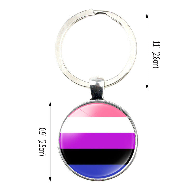 Wholesale Glass Rainbow Bar Time Gem Creative Keychain