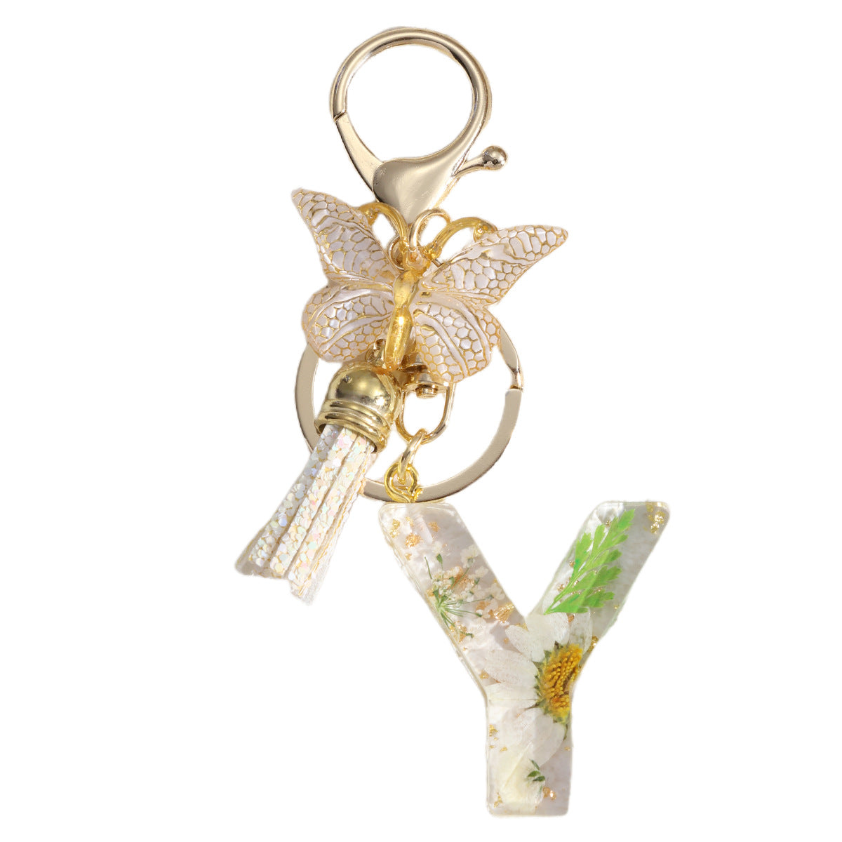 Wholesale Flowers English 26 Letters Keychain