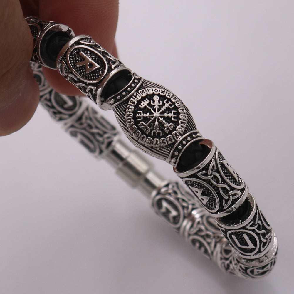 Wholesale Viking Odin Rune Compass Beard Beads Alloy Bracelet ACC-BT-Hongg001