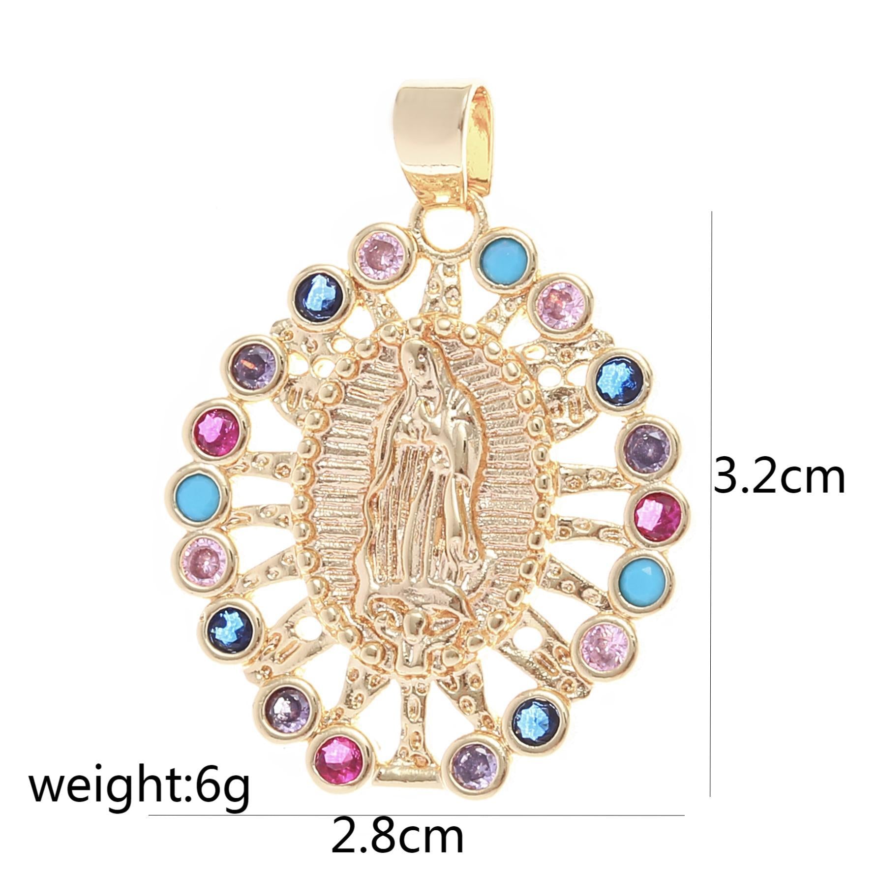 Wholesale Gold Plated Copper Geometric Zircon Pendant Necklace Unisex Fashion Accessory