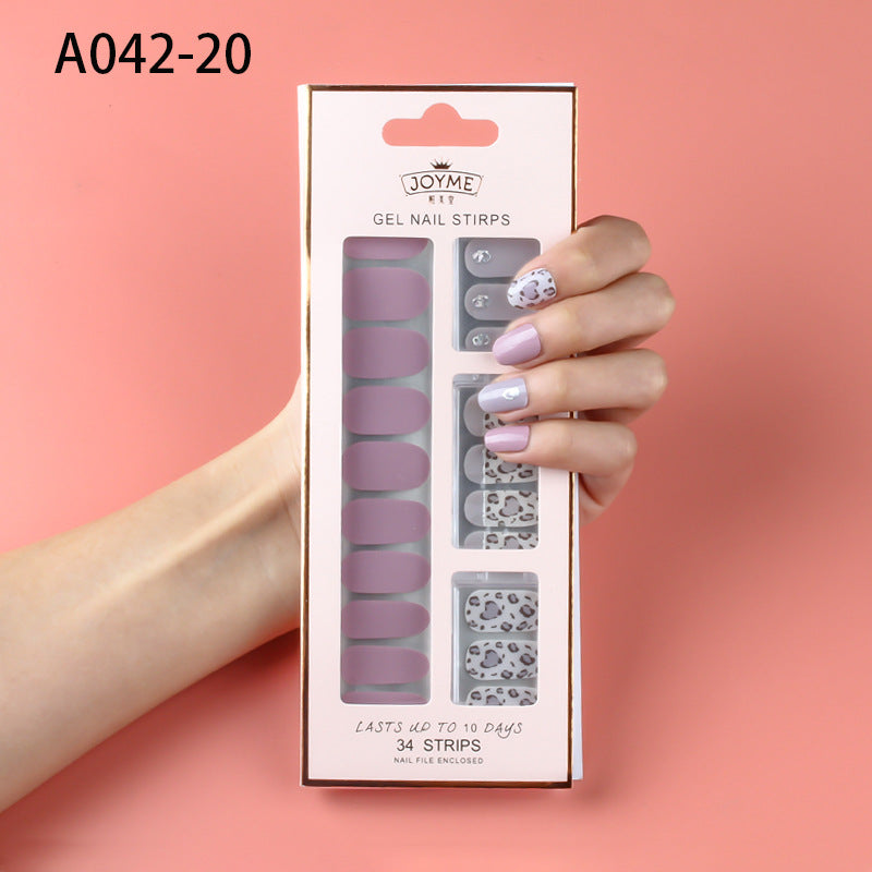 Wholesale Plastic Nail Stickers, Waterproof, Baking Free, Solid Color Nail Stickers, 34 Stickers Without Curling Edges ACC-NS-XKQ007