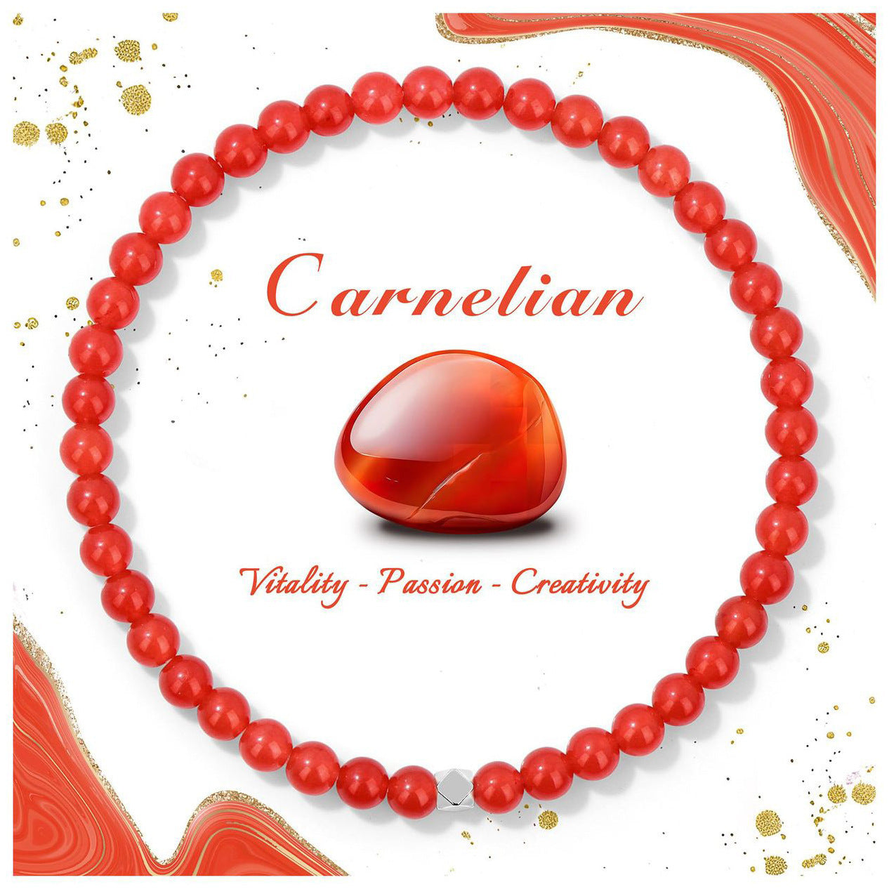 Wholesale Natural Crystal  Stainless Steel Beaded Stretch Rope Bracelet