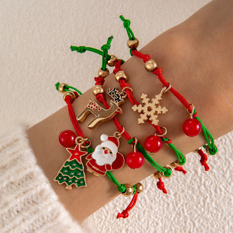 Wholesale Christmas Jewelry Cute Bell Elk Snowman Bracelet Set ACC-BT-YongGe007