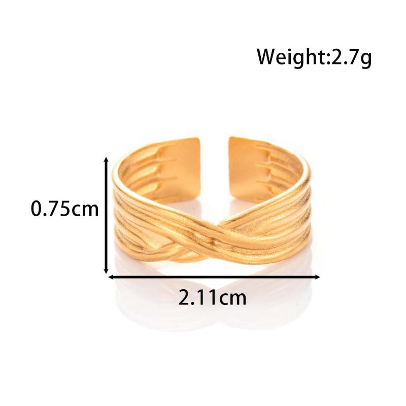 Wholesale Geometric wave cold wind  titanium steel opening adjustable hand decoration