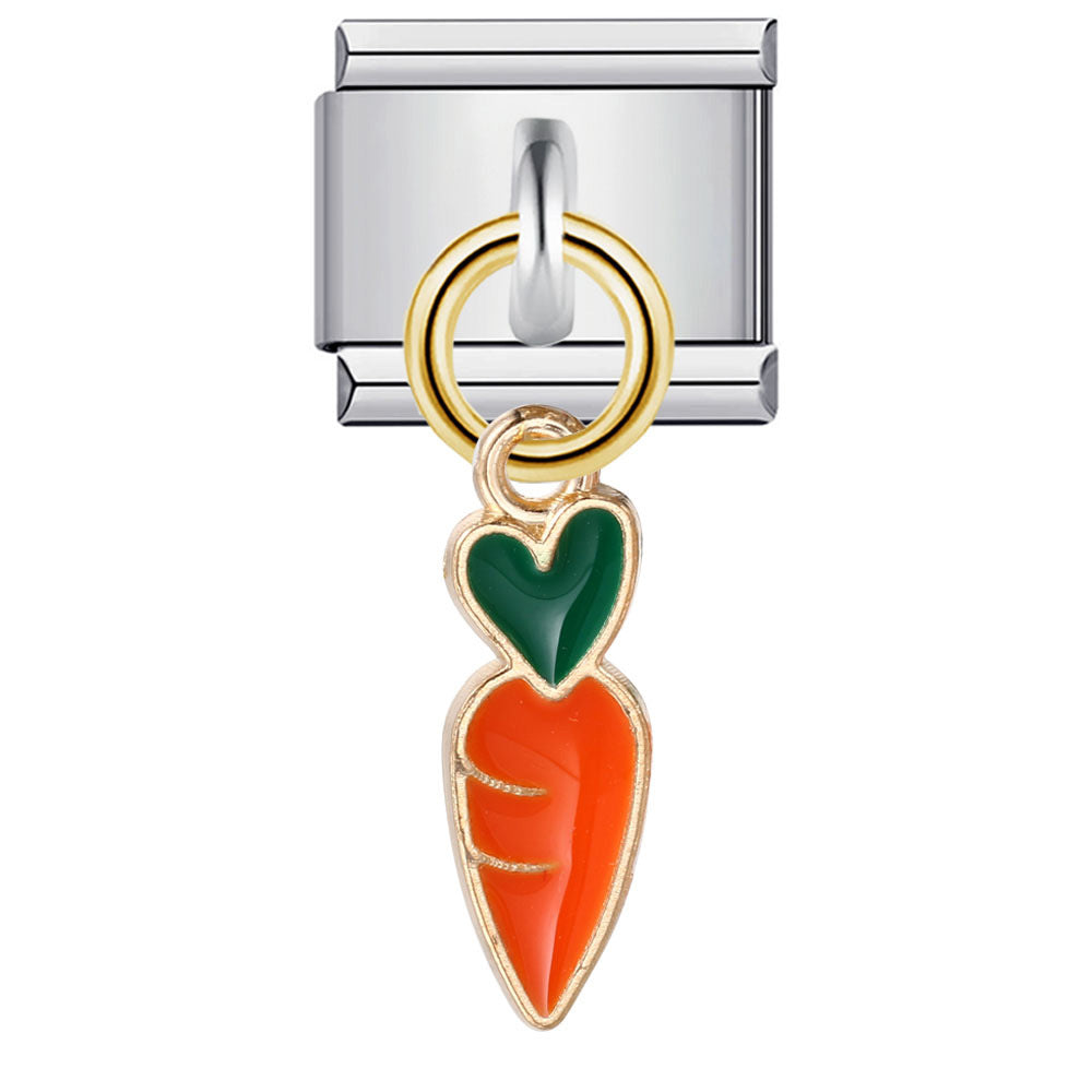 Wholesale Italian Charm Bracelet 9mm DIY Splicing Removable Fruit and Vegetable Series Stainless Steel Composable Bracelet