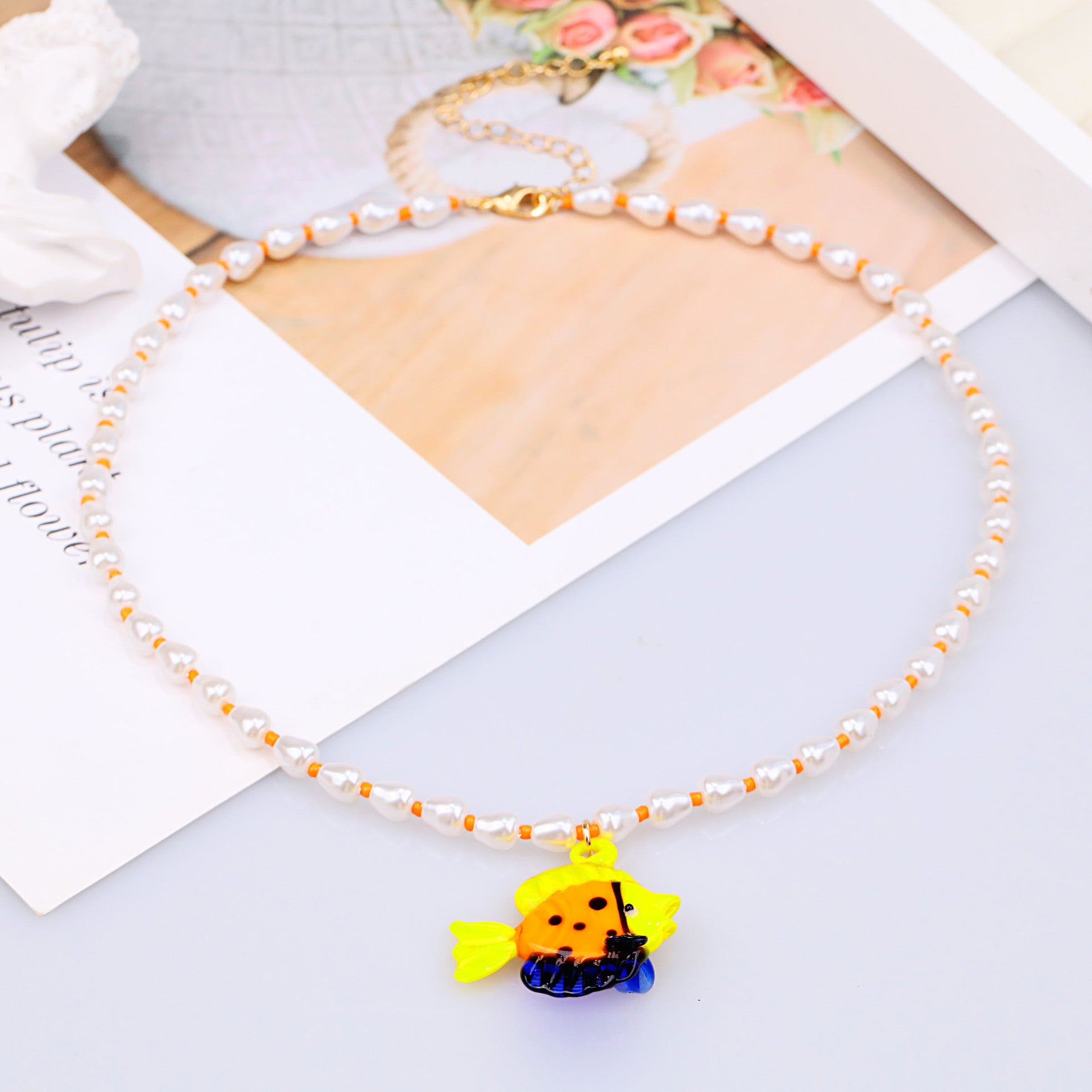 Wholesale  tropical marine fish pearl necklace