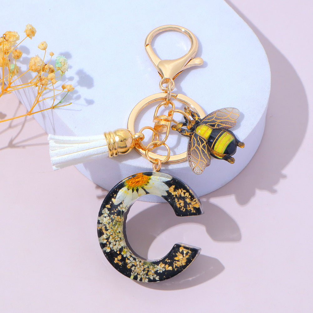 Wholesale Resin Bee Letter Bag Charm Decorative Accent Gift for