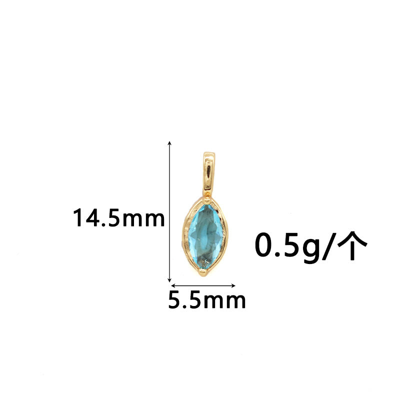 Wholesale Copper Gold-Plated Color-Preserving Pendant with Colorful Zircon Marquise