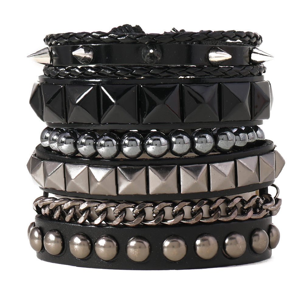 Wholesale Multi-layer Punk Style Chain Bracelet