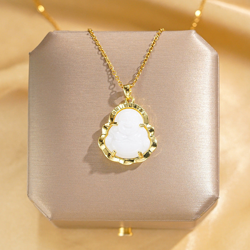 Wholesale Electroplated Micro-diamond-studded Titanium Steel Necklace ACC-NE-Qingyan004