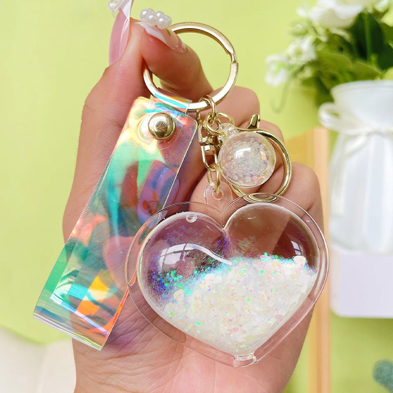 Wholesale Acrylic Oiled Love Quicksand Creative Key Chain