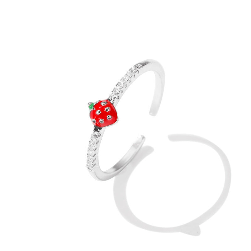 Wholesale Cute  Open Ring Double-layer Micro-inlaid Zircon Ring