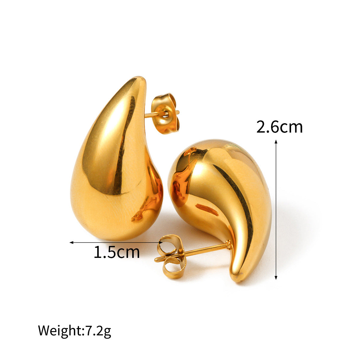 Wholesale 18K gold water drop titanium steel earrings cashew-shaped necklace