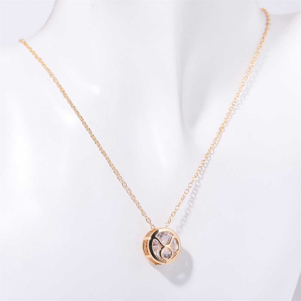 Wholesale Double-sided Hollow Twelve Zodiac Necklace ACC-NE-XuanChi003