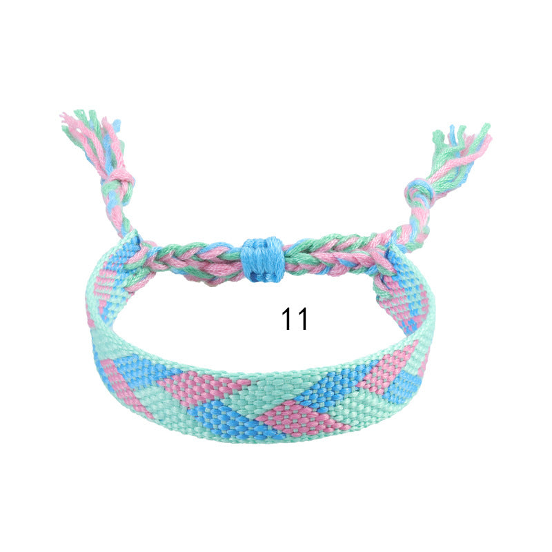 Wholesale Bohemian ethnic style cotton and linen woven bracelet