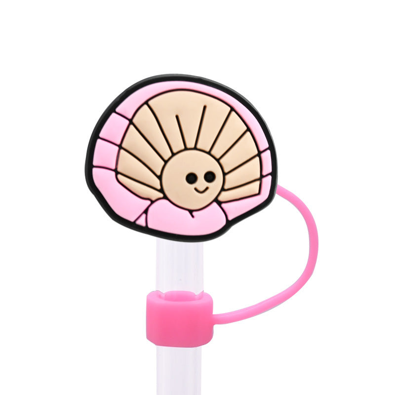 Wholesale Random 100pcs Fruit Series 8/10mm PVC Soft Straw Tube Cap