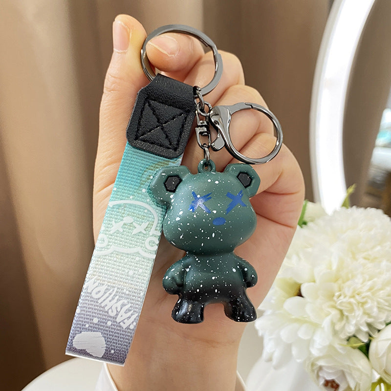 Wholesale Silicone Cartoon Bear Keychain Gradient Design Car Key Accessory Gift