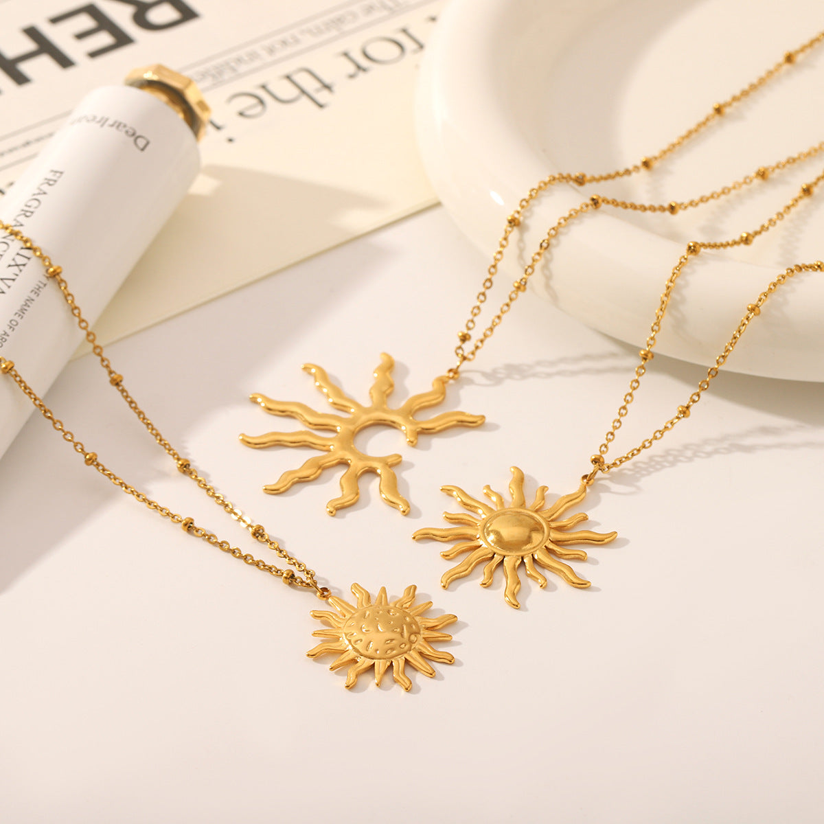 Wholesale  golden light totem titanium steel necklace