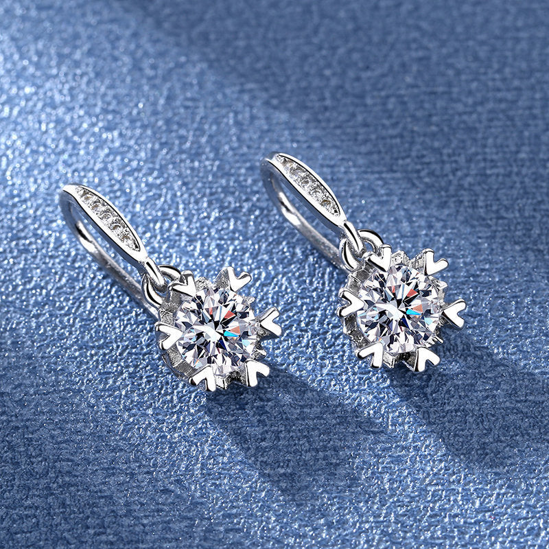 Wholesale  Mosan Diamond Luxury Snowflake Earrings