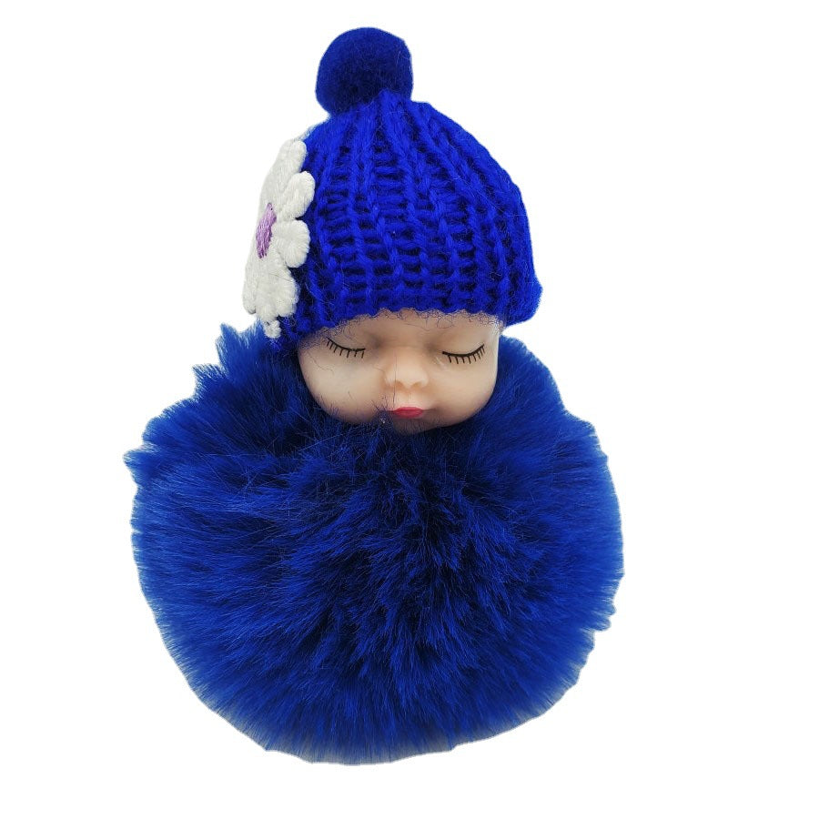 Wholesale cute sleeping doll keychain fur ball pendant ACC-KC-DY007