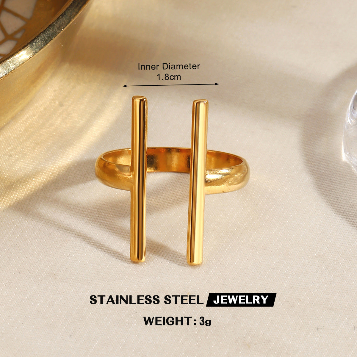 Wholesale Trendy Stainless Steel Gold Sun Ring Irregular Design Jewelry Accessory