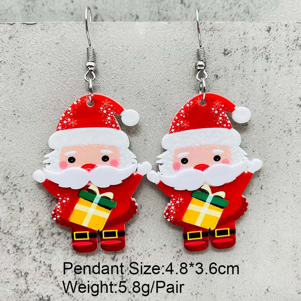 Wholesale Christmas 3D Snowman Gnome Acrylic Earrings ACC-ES-ChenY105