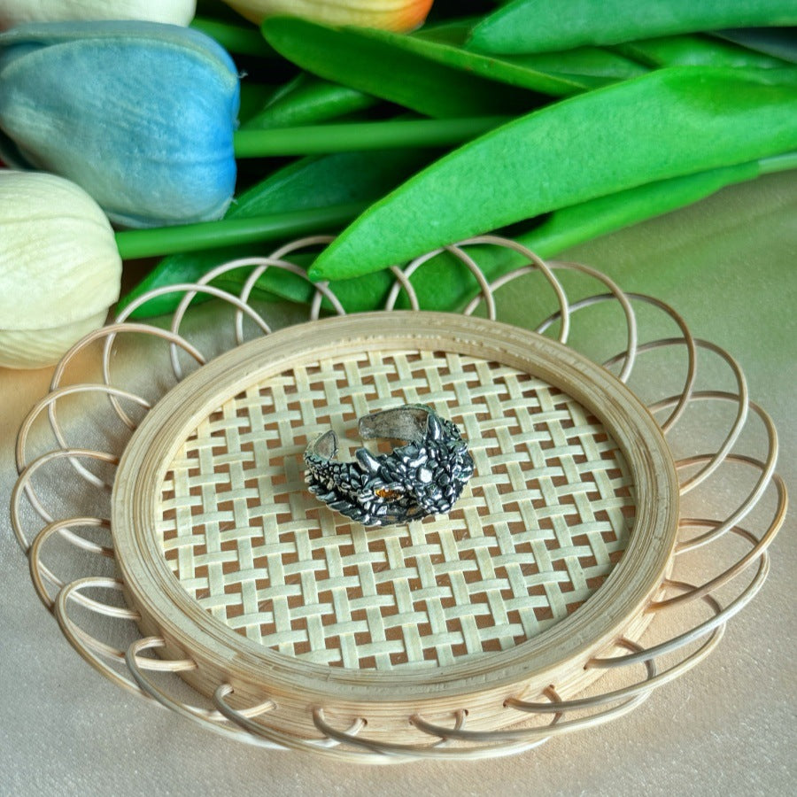 Wholesale Retro Exaggerated Ring Personality Fashion Opening Adjustable Owl Cross Combination 4-piece Set