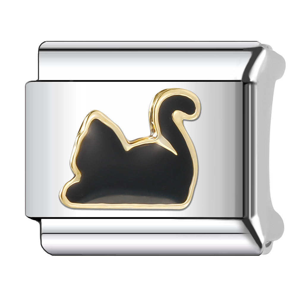 Wholesale Italian Charm Bracelet 9mm DIY Splicing Cute Pet Series Stainless Steel Composable Bracelet