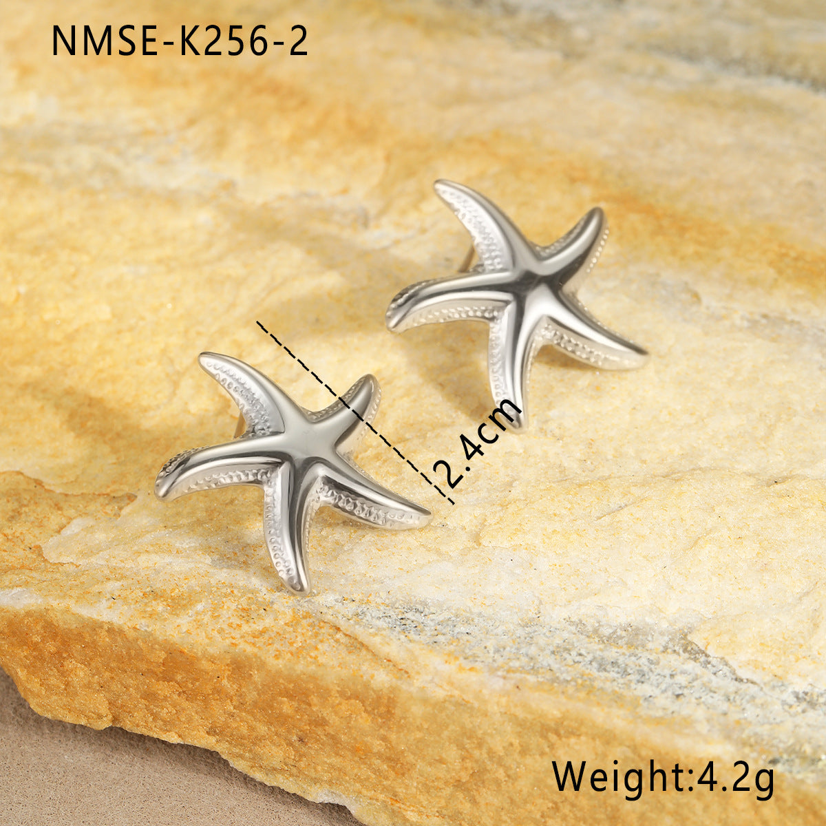 Wholesale Stainless Steel  Marine Style Summer  Seahorse Starfish Diamond Earrings