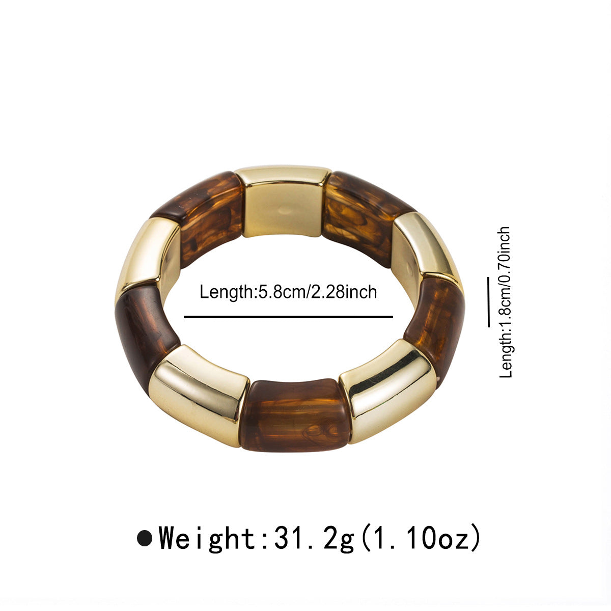 Braccialetto acrilico all'ingrosso gioielli elastici a mano con temperamento semplice