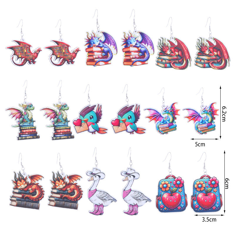 Wholesale College Style Earrings School Graduation Season Creative Earrings