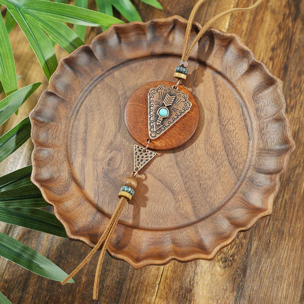Wholesale Bohemian Geometric Necklace and Earrings Set Alloy Electroplated Fashion Accessory