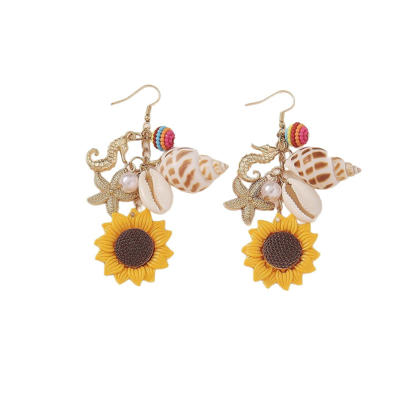 Wholesale Sunflower Shell Ocean Series Earrings