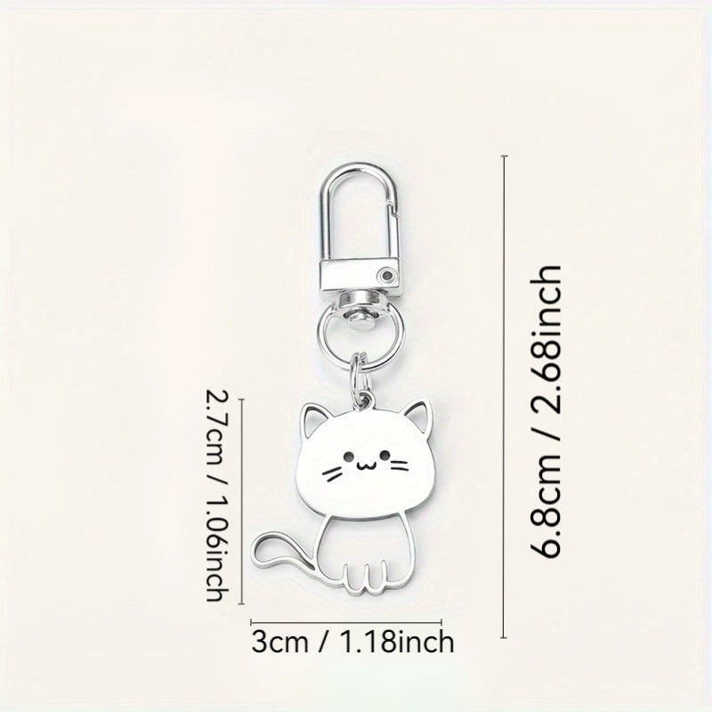 Wholesale Titanium Steel Soft Cute Kat  Cartoon  Creative Small Keychain