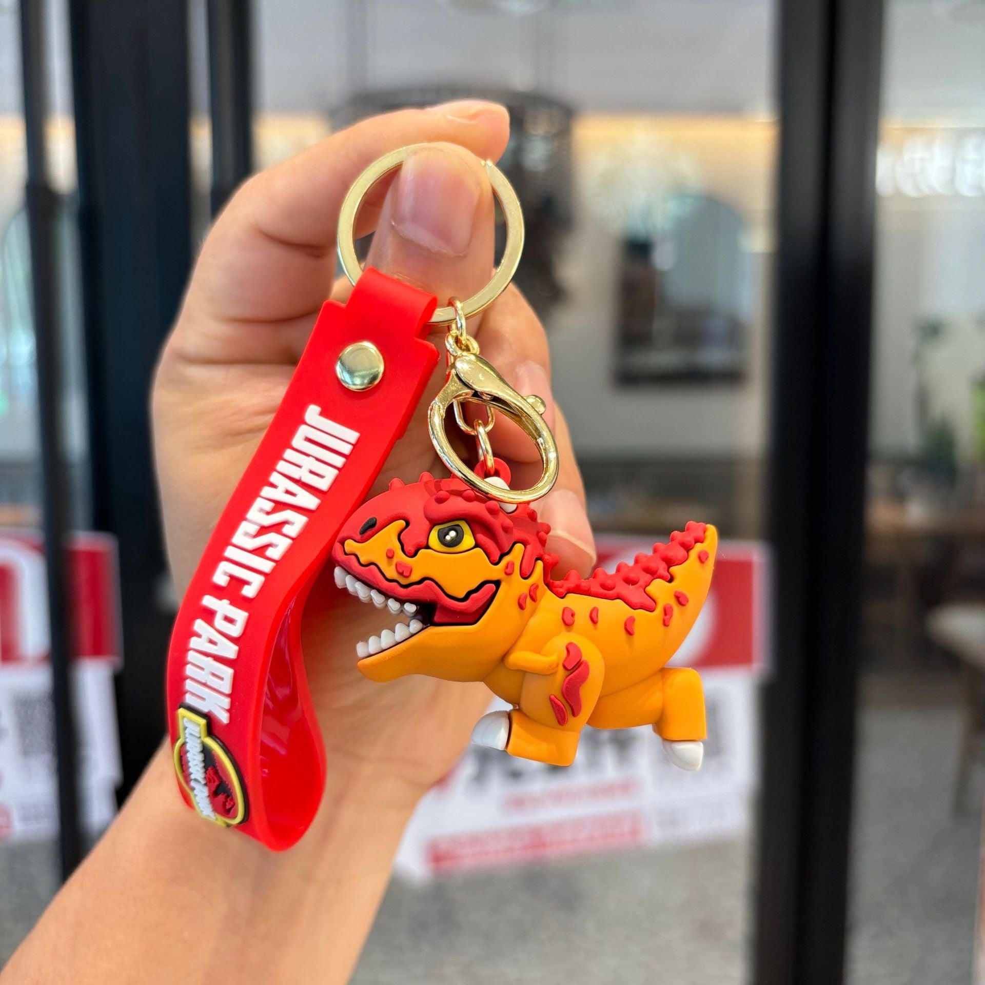 Wholesale Cartoon Dinosaur Keychain PVC Decorative Car Key Accessory Gift