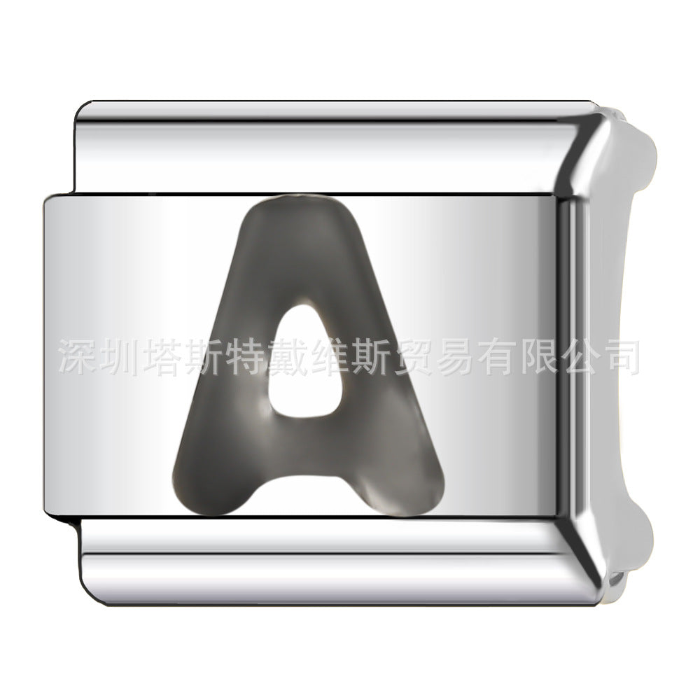 Wholesale 9mm Italian Charm Starter Bracelets DIY square Single Section Creative Stainless Steel Composable Bracelet