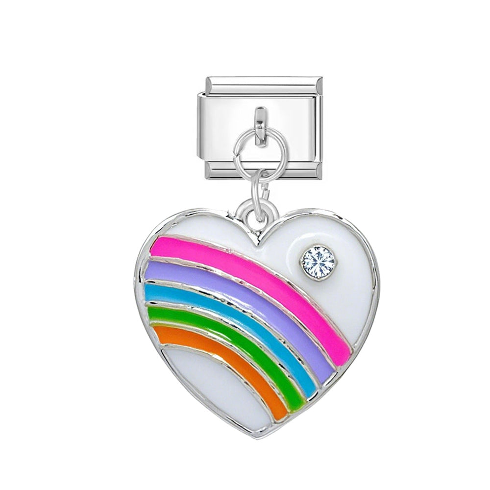 Wholesale  Italian Charm Bracelet 9mm DIY  Letter Heart  Creative Stainless Steel Composable Bracelet