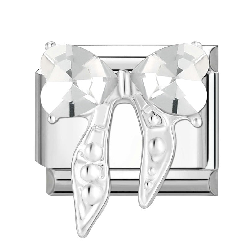 Wholesale Italian Charm Bracelet 9mm DIY Splicing Removable Butterfly Love Stainless Steel Composable Bracelet