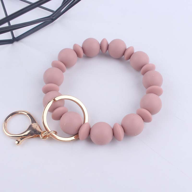 Wholesale  food grade silicone beads spacer beads bracelet beaded wrist keychain