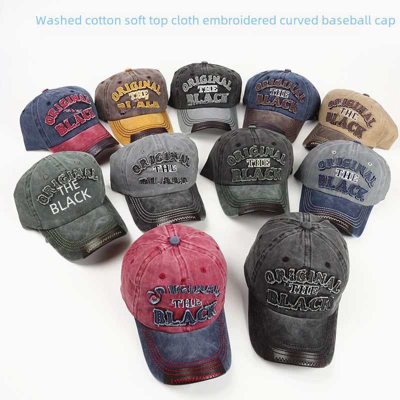 Wholesale  vintage patch BLACK letter embroidered baseball cap