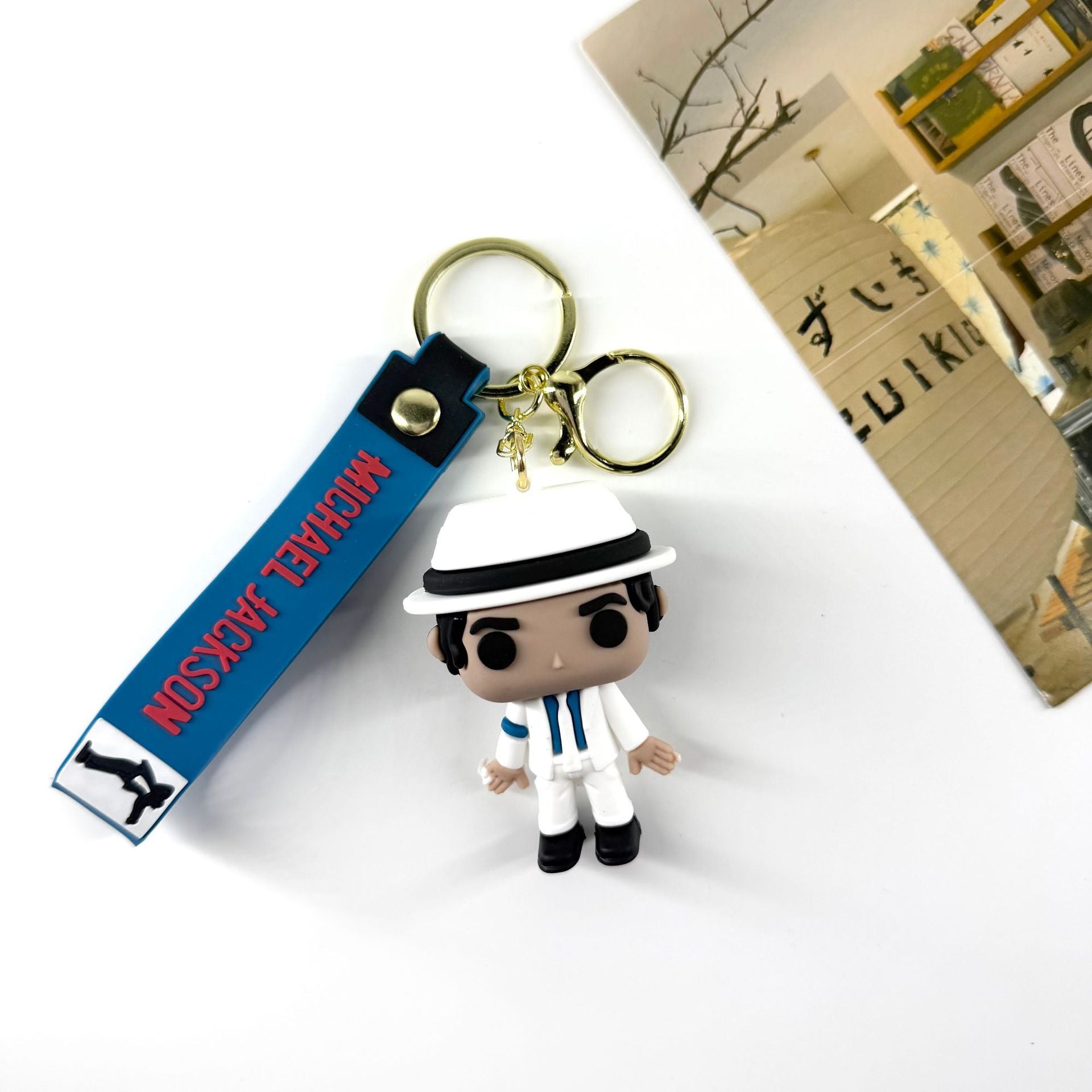 Wholesale Cartoon Michael son Figurine Keychain PVC Soft Glue Bag Charm Decorative Accessory